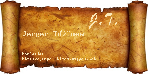 Jerger Tímea névjegykártya